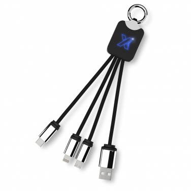 Logotrade werbemittel das Foto: SCX.design C15 Quatro Ladekabel mit Leuchtlogo