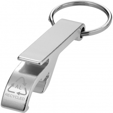 Logotrade Werbeartikel das Foto: Tao Schlüsselanhänger mit Flaschen- und Dosenöffner aus recyceltem RCS Aluminium