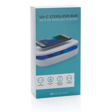 Logotrade Geschäftsgeschenke das Foto: UV-C Sterilisations-Box mit 5W Wireless Charger