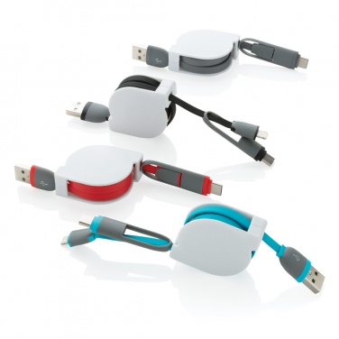 Logotrade Werbegeschenke das Foto: 3-in-1 ausziehbares Kabel