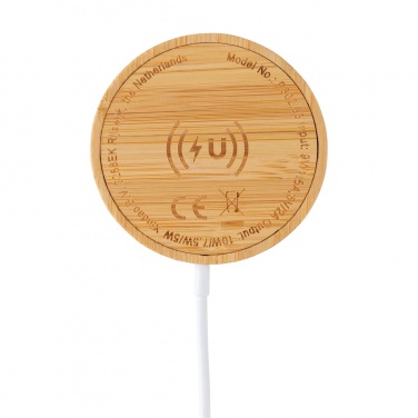 Logotrade Werbeartikel das Foto: 10W Bambus magnetischer Wireless Charger