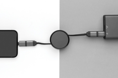 Logotrade werbemittel das Foto: Terra aufrollbares 6-in-1-Kabel aus RCS recyceltem Aluminium