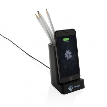 Logotrade werbemittel das Foto: Light Up Logo 5W Wireless Charging Stiftehalter