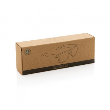 Logotrade Werbeartikel das Foto: Sonnenbrille aus GRS recyceltem PC-Kunststoff mit Kork