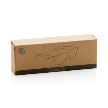 Logotrade Werbegeschenke das Foto: Sonnenbrille aus Bambus und RCS recyceltem Kunststoff