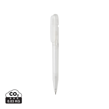 Logotrade Firmengeschenke das Foto: Devin transparenter Stift aus GRS zertifiziertem rABS