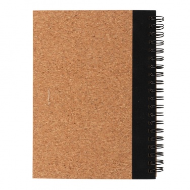 Logotrade Werbeartikel das Foto: Kork Spiral-Notizbuch mit Stift