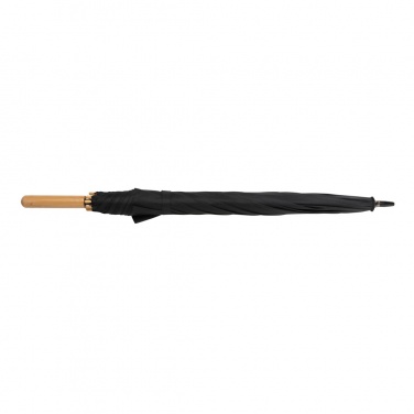 Logotrade Firmengeschenke das Foto: 23" Impact AWARE™ RPET 190T Auto-Open Bambus-Schirm