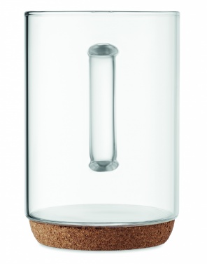 Logotrade Werbegeschenke das Foto: Glasbecher mit Kork 400ml