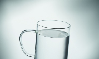 Logotrade werbemittel das Foto: Glasbecher mit Kork 400ml
