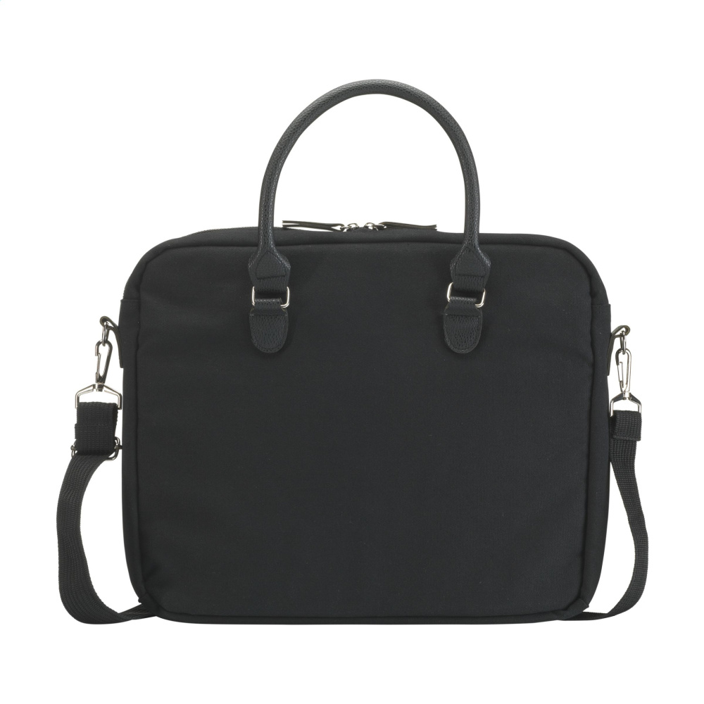 Logotrade Werbeartikel das Foto: Denver 15,6-Zoll-Laptoptasche aus recyceltem Canvas