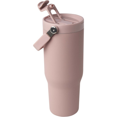 Logotrade Werbeartikel das Foto: Bronx 900 ml RCS-zertifizierter Kupfer-Vakuum Isolierbecher aus Edelstahl mit Doppelfunktionsdeckel