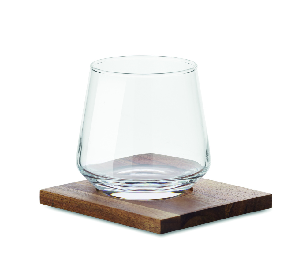 Logotrade werbemittel das Foto: Glas mit Untersetzer