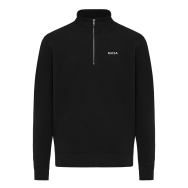 Logotrade Logogeschenke das Foto: IQONIQ Elgon Quarter-Zip-Sweater aus rec. Baumwolle