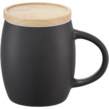 Logo trade promotional giveaways picture of: Hearth 400 ml ceramic mug with wooden coaster