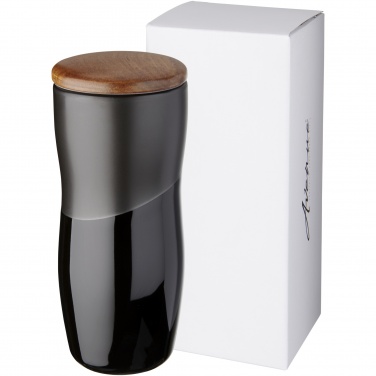 Logo trade promotional merchandise picture of: Double-walled ceramic tumbler Reno 370 ml