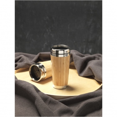 Logo trade promotional giveaways image of: Bambus 450 ml tumbler with bamboo outer