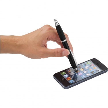 Logo trade advertising product photo of: Nash coloured stylus ballpoint pen with black grip
