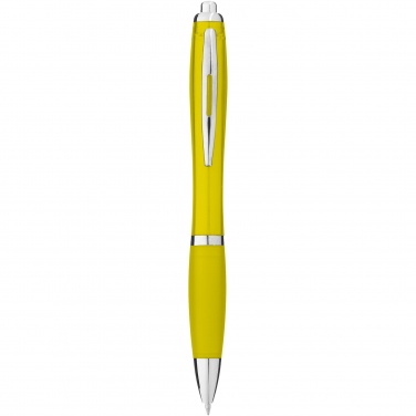 Logo trade promotional products image of: Nash ballpoint pen with coloured barrel and grip