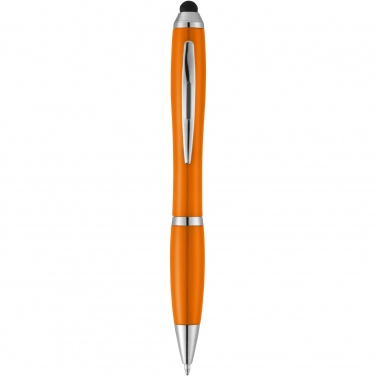 Logo trade promotional merchandise image of: Nash stylus ballpoint pen with coloured grip