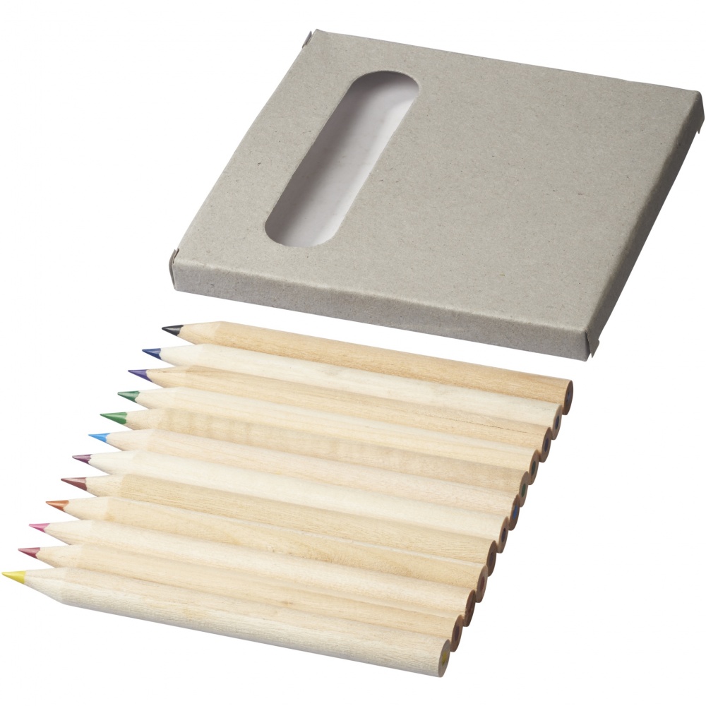 Logo trade promotional giveaways image of: Tallin 12-piece coloured pencil set