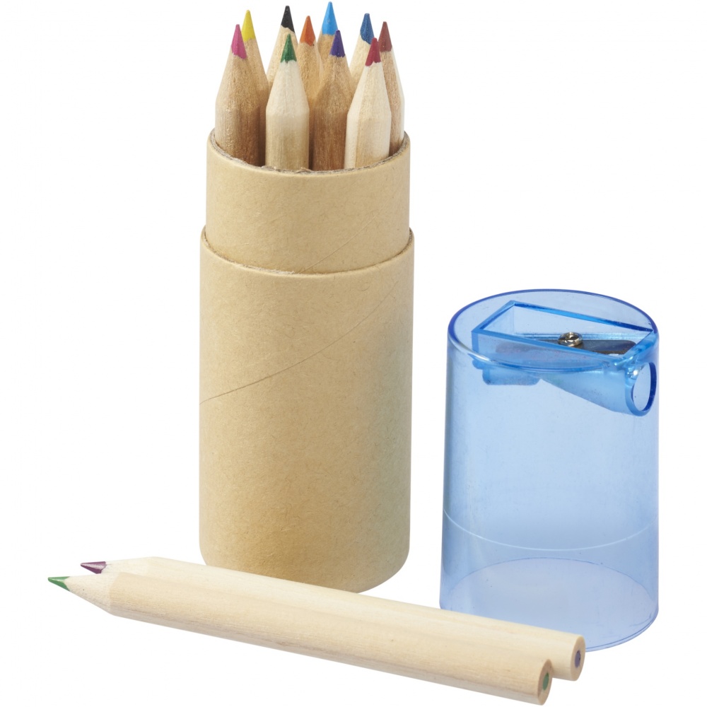 Logo trade promotional item photo of: Hef 12-piece coloured pencil set with sharpener