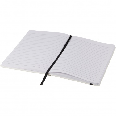 Logotrade promotional giveaway image of: Spectrum A5 white notebook with coloured strap
