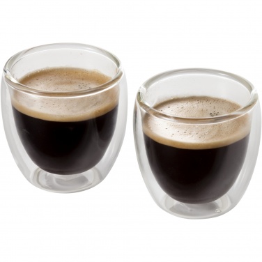 Logo trade promotional giveaways image of: Boda 2-piece glass espresso cup set
