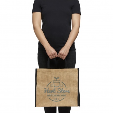 Logotrade promotional gift image of: Harry coloured edge jute tote bag 25L