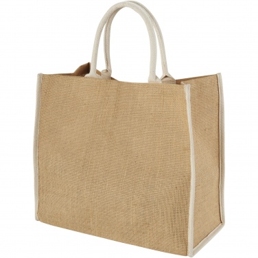 Logo trade promotional merchandise picture of: Harry coloured edge jute tote bag 25L