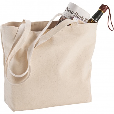 Logo trade corporate gift photo of: Ningbo 320 g/m² zippered cotton tote bag 15L