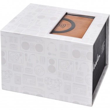Logo trade advertising product photo of: Wooden 3W speaker with wireless charging pad