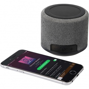 Logo trade business gifts image of: Fiber 3W wireless charging Bluetooth® speaker
