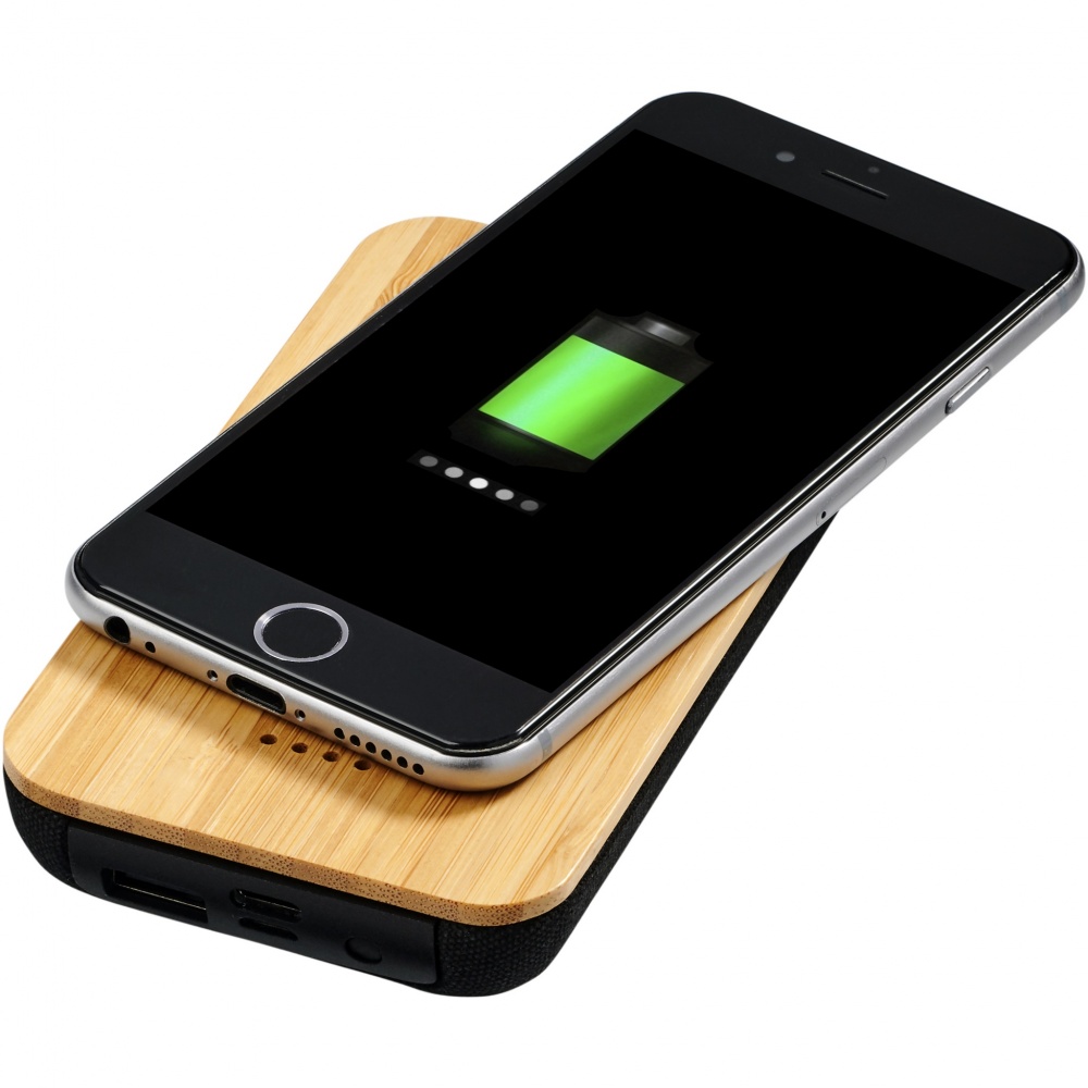 Logotrade promotional gift image of: Future 6000 mAh bamboo/fabric wireless power bank