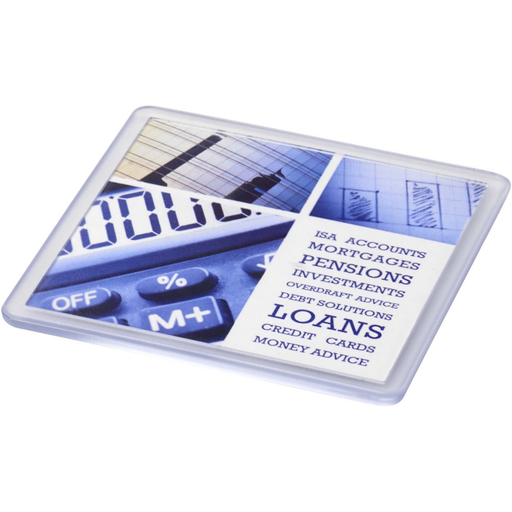 Logo trade promotional merchandise image of: Ellison square plastic coaster with paper insert