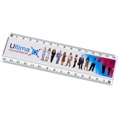 Logo trade promotional giveaway photo of: Ellison 15 cm plastic insert ruler
