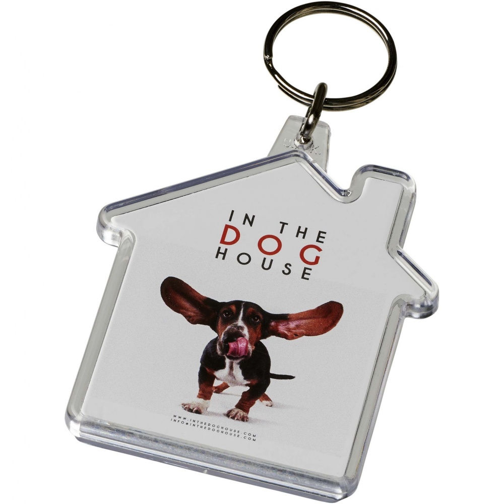 Logo trade business gift photo of: Combo house-shaped keychain