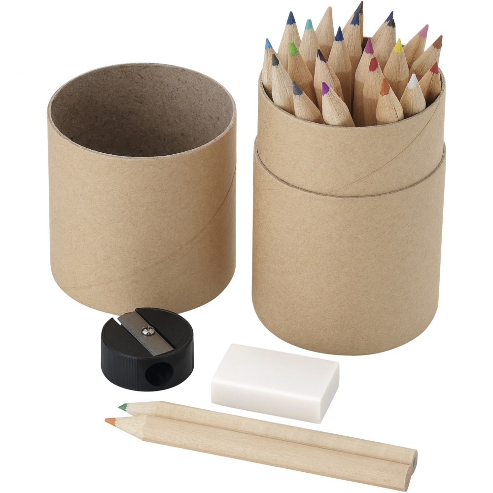 Logo trade promotional giveaways image of: Woodby 26-piece coloured pencil set
