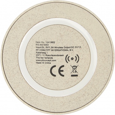 Logotrade corporate gifts photo of: Naka 5W wheat straw wireless charging pad