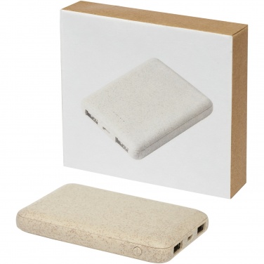 Logo trade business gifts image of: Asama 5000 mAh wheat straw power bank