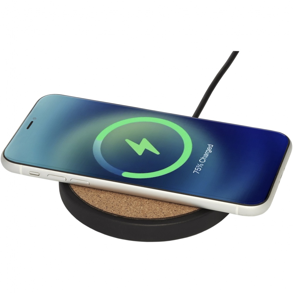 Logo trade promotional items image of: Kivi 10W limestone/cork wireless charging pad
