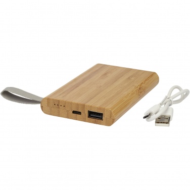 Logo trade corporate gifts image of: Tulda 5000 mAh bamboo power bank