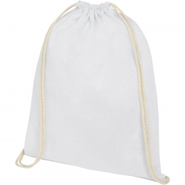 Logo trade corporate gift photo of: Oregon 140 g/m² cotton drawstring bag 5L