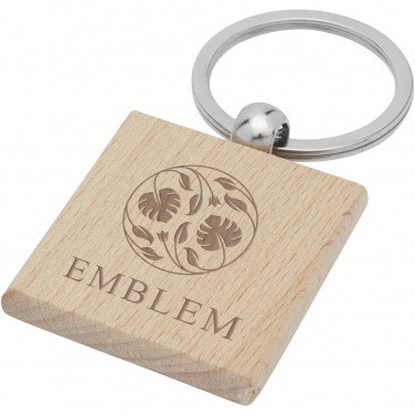 Logo trade promotional gift photo of: Gioia beech wood squared keychain