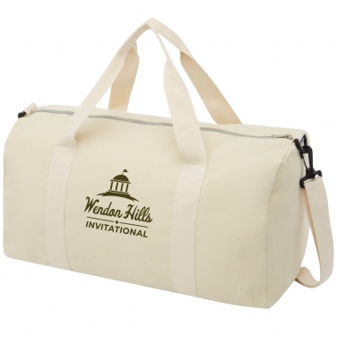 Logotrade promotional product image of: Pheebs 450 g/m² recycled cotton and polyester duffel bag 24L