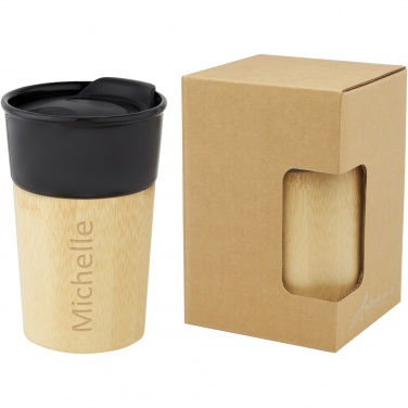 Logotrade promotional items photo of: Pereira 320 ml porcelain mug with bamboo outer wall
