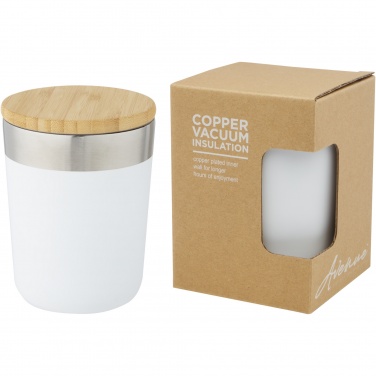 Logo trade promotional items image of: Lagan 300 ml stainless steel tumbler with bamboo lid