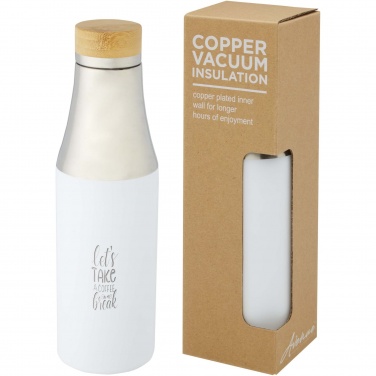 Logo trade promotional merchandise picture of: Hulan 540 ml copper vacuum insulated stainless steel bottle with bamboo lid