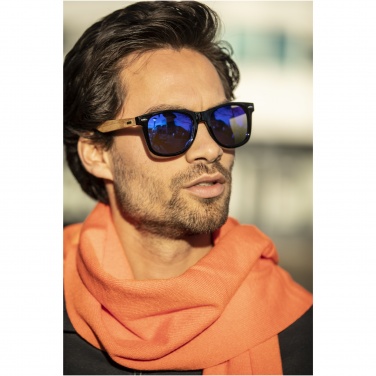 Logotrade advertising product picture of: Hiru rPET/wood mirrored polarized sunglasses in gift box
