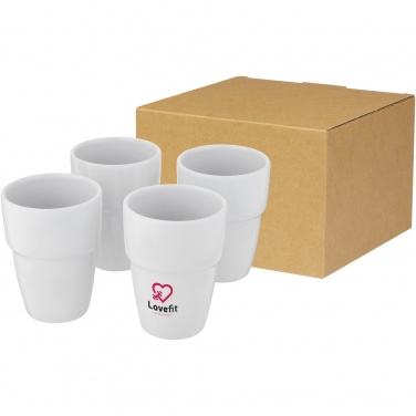 Logo trade promotional merchandise image of: Staki 4-piece 280 ml stackable mug gift set